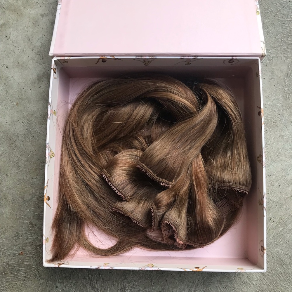 Barefoot Blonde brown sugar hair extensions